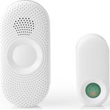 Nedis - Draadloze Deurbelset - Wit - Instelbaar Volume - Geluid - Niet Storen Knop