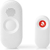 Nedis - Draadloze Deurbelset - Wit - Instelbaar Volume - Geluid - Niet Storen Knop