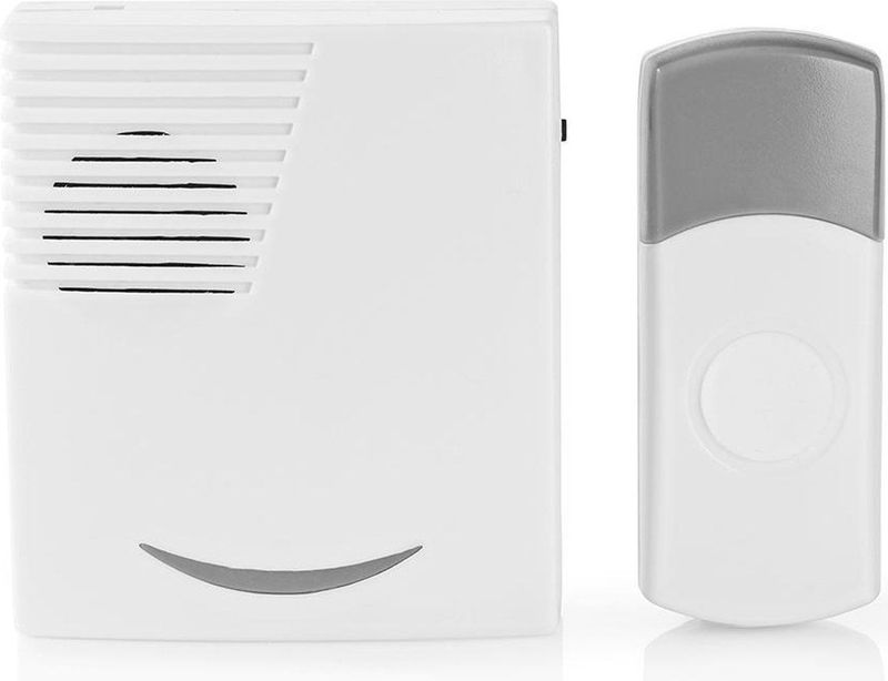 Nedis - DOORB211WT - Draadloze Deurbelset - Wit - Inclusief Batterijen