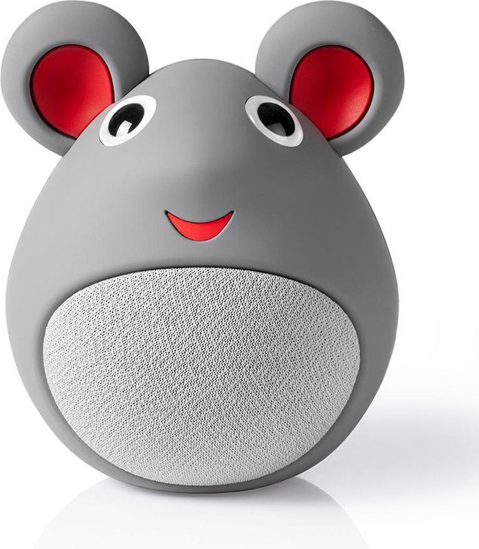 Nedis Bluetooth® Speaker - Maximale Batterijduur 3 uur - Handheld Ontwerp - 9 W - Mono - Ingebouwde Microfoon - Koppelbaar - Animaticks Melody Mouse - Grijs