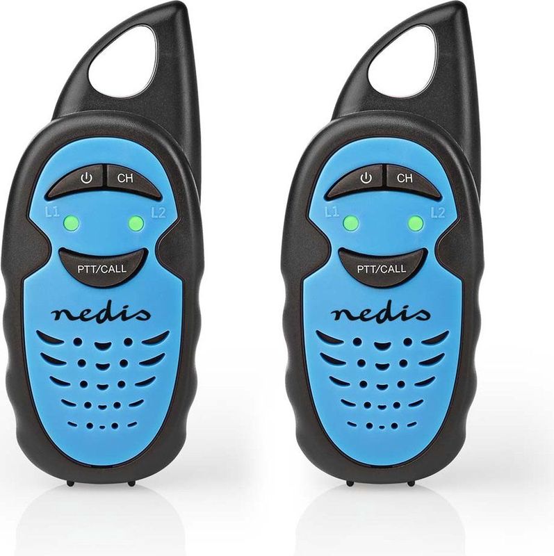 Nedis - WLTK0300BU - Walkietalkie - Blauw, Zwart - 2 Stuks