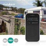 Nedis - Draagbare Noodradio - AM/FM - Zwart - Compact
