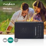 FM-Radio - Draagbaar Model - AM / FM - Batterij Gevoed - Analoog - 1.5 W - Zwart-Wit Scherm