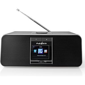 Internetradio - Tafelmodel - Bluetooth/Wi-Fi - DAB+ / FM/Internet - 2.4"" - Kleurenscherm - 42 W - Afstandbestuurbaar - App-gestuurd - Koptelefoonoutput - Wekker - Slaaptimer - Zwart