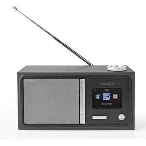 Internetradio - Tafelmodel - Bluetooth / Wi-Fi - FM / Internet - 2.4 "" - Kleurenscherm - 18 W - Afstandbestuurbaar - App-gestuurd - Koptelefoonoutput - Wekker - Slaaptimer - Zwart
