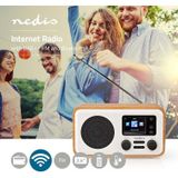 Internetradio | Tafelmodel | Bluetooth® / Wi-Fi | DAB+ / FM / Internet | 2.4 " | Kleurenscherm | 7 W | Afstandbestuurbaar | App-gestuurd | Wekker | Bruin / Wit