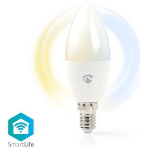 Nedis SmartLife LED Bulb | Wi-Fi | E14 | 350 lm | 4.5 W | Koel Wit / Warm Wit | 2700 - 6500 K | Energieklasse: A+ | Android™ / IOS | Kaars | 1 Stuks