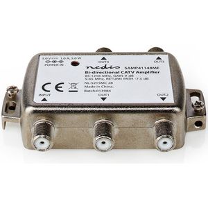 Nedis - CATV-versterker - Zilver - Metaal - Versterking 9 dB - 4 Uitgangen