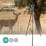 Nedis Spotting Scope - Vergrotingsbereik: 20-60 - Diameter objectieflens: 60 mm - Gezichtsveld: 38 m - Dioptrische correctie - Inclusief reistas - Zwart