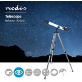 Telescoop - Diafragma: 70 mm - Brandpuntsafstand: 700 mm - Finderscope: 5 x 24 - Maximale werkhoogte: 125 cm - Tripod - Wit/Zwart