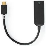 Nedis - USB-C naar RJ45 Gigabit Ethernet Adapter - Zwart - 0,20 Meter