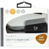 Nedis - USB-C naar RJ45 Gigabit Ethernet Adapter - Zwart - 0,20 Meter