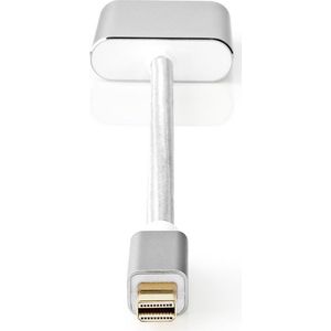 Nedis Mini DisplayPort-Kabel - DisplayPort 1.2 - Mini-DisplayPort Male - DVI-D 24+1-Pins Female - 21.6 Gbps - Verguld - 0.20 m - Rond - Gevlochten - Zilver - Cover Window Box