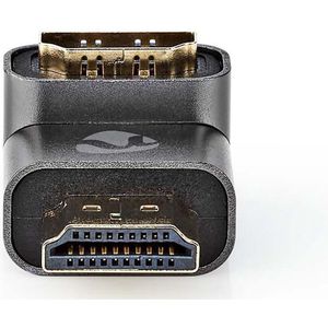 Nedis HDMI-Adapter - HDMI Connector / HDMI Male - HDMI Output - Verguld - 90° Gehoekt - Aluminium - Gun Metal Grijs - 1 Stuks - Cover Window Box