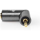 Nedis Stereo-Audioadapter - 3,5 mm Male - 3,5 mm Female - Verguld - Recht - Metaal - Goud / Gun Metal Grijs - 1 Stuks - Cover Window Box