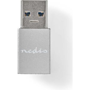 USB-A (m) - USB-C (v) adapter - compact - USB3.0 / zilver