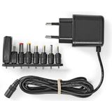 Nedis Universele AC-Stroomadapter - 12.5 W - 5 V DC - 1.60 m - 2.5 A - 8 plug(s) - Zwart