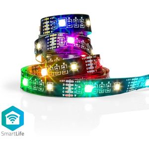 Slimme Bluetooth LED-strip - Plat - USB gevoed - Op maat afknipbaar - RGB - 2 meter - Zwart