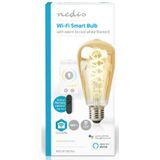 Nedis SmartLife LED Filamentlamp - Wi-Fi - E27 - 360 lm - 4.9 W - Warm tot Koel Wit - 1800 - 6500 K - Glas - Android / IOS - ST64 - 1 Stuks