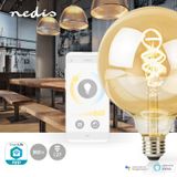Nedis - WIFILRT10G125 - Slimme Full Colour Retro Filament LED Lamp - G125 - Wit