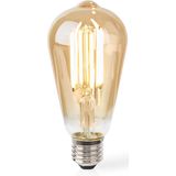 Nedis - SmartLife Wi-Fi Filament LED-Lamp - E27 Fitting - Warm-Wit - Goud/Glas