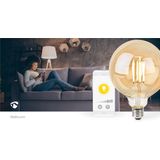 Nedis Smart lamp E27 | Globe G125 | 1800-3000K | Filament | Goud | 806 lumen | 7W
