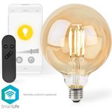 Nedis Smart lamp E27 | Globe G125 | 1800-3000K | Filament | Goud | 806 lumen | 7W