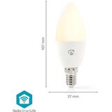 Nedis - SmartLife Wi-Fi LED-lamp - E14 Fitting - C37 Vorm - Full-Color en Warm-Wit tot Koud-Wit