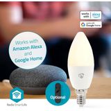 Nedis - SmartLife Wi-Fi LED-lamp - E14 Fitting - C37 Vorm - Full-Color en Warm-Wit tot Koud-Wit