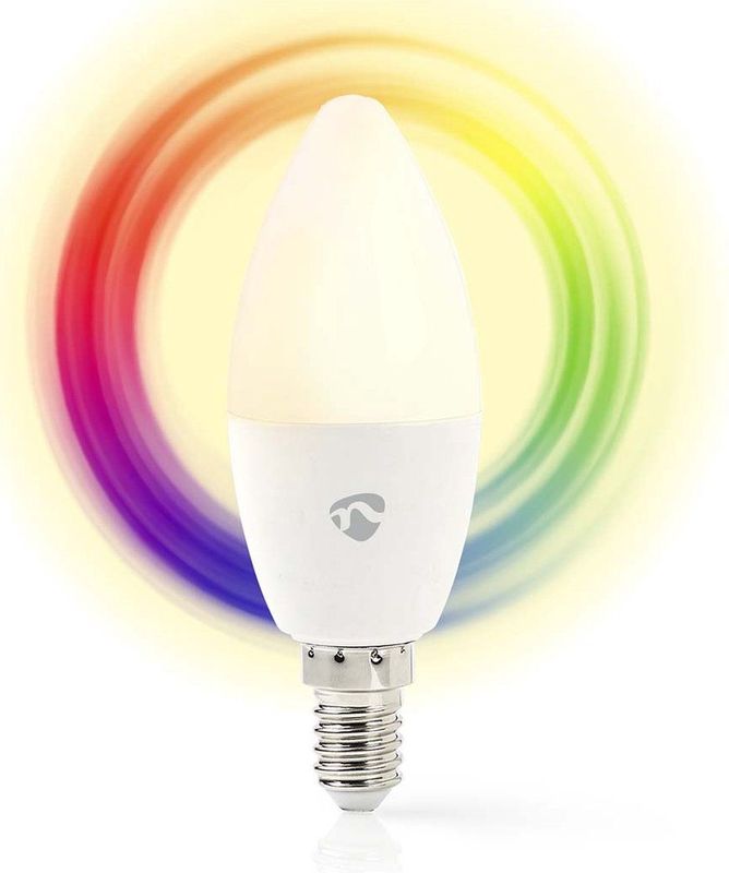Nedis - SmartLife Wi-Fi LED-lamp - E14 Fitting - C37 Vorm - Full-Color en Warm-Wit tot Koud-Wit