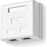 Nedis - Netwerk Wandcontactdoos - 2 Poorts - STP CAT6 - Wit - PVC