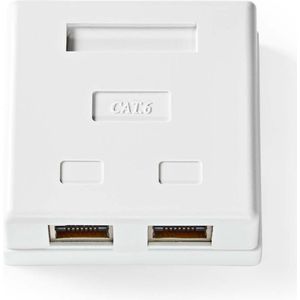 Nedis - Netwerk Wandcontactdoos - 2 Poorts - STP CAT6 - Wit - PVC