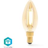 Nedis - SmartLife - Wifi E14 LED Filamentlamp - Warm Wit - 4,9W - Kaarsvorm