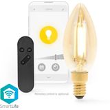 Nedis - SmartLife - Wifi E14 LED Filamentlamp - Warm Wit - 4,9W - Kaarsvorm