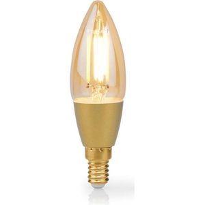 Nedis - SmartLife - Wifi E14 LED Filamentlamp - Warm Wit - 4,9W - Kaarsvorm