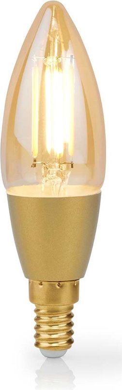 Nedis - SmartLife - Wifi E14 LED Filamentlamp - Warm Wit - 4,9W - Kaarsvorm