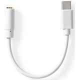 Nedis - USB-C naar 3,5mm Jack Audio Adapter - Actief - Wit - 0,10 Meter