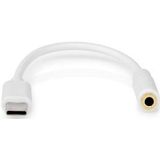 Nedis - USB-C naar 3,5mm Jack Audio Adapter - Actief - Wit - 0,10 Meter