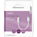 Nedis - USB-C naar 3,5mm Jack Audio Adapter - Actief - Wit - 0,10 Meter