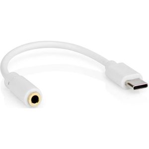 Nedis - USB-C naar 3,5mm Jack Audio Adapter - Actief - Wit - 0,10 Meter