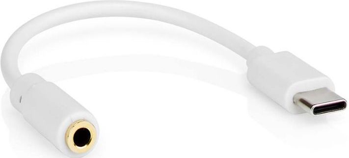 Nedis - USB-C naar 3,5mm Jack Audio Adapter - Actief - Wit - 0,10 Meter