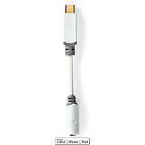 Nedis USB-C Adapter - USB 2.0 - USB-C Male - 3,5 mm Female - 0.10 m - Rond - Verguld - PVC - Wit - Doos