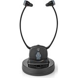 Nedis Draadloze TV-Koptelefoon - RF - In-Ear - 7 uur batterijduur - 25 m bereik - Digitale Audio - Laadstation - Balanscontrole - Slechthorenden - Zwart