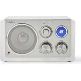 Nedis - RDFM5110WT - FM Radio - Wit/Zilver - Tafelmodel