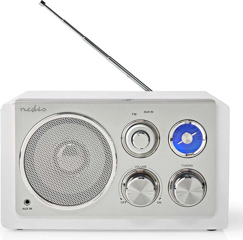 Nedis - RDFM5110WT - FM Radio - Wit/Zilver - Tafelmodel