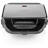 Nedis Multi grill - Grill / Sandwich / Waffle - 900 W - 28 x 15 cm - Automatische temperatuurregeling - Kunststof / Roestvrij Staal