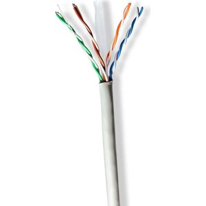 NEDIS Network Cable Roll | CAT6 | Solid | U/UTP | CCA | 305,0 m | Indoor | Rond | PVC | Grijs | Pull Box