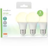 Nedis - LBE27A602P3 - Led-lamp - Warm Wit - 8.5 W - 3 Stuks