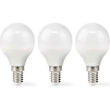 Nedis LED-Lamp E14 - G45 - 4.9 W - 470 lm - 2700 K - Warm Wit - Frosted - 3 Stuks