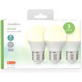 Nedis - LBE27G452P3 - Led-lamp - Warm Wit - 4.9 W - 3 Stuks